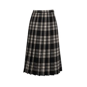 All Round Knife Pleat Skirt in Menzies Black and White Tartan