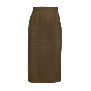 Straight Skirt with Rear Kick Pleat in Lightweight Tweed