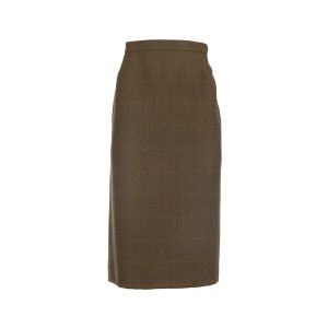 Classic Straight Skirt in Lightweight Brown Tweed