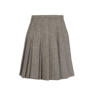 All Round Pleat Skirt in Grey Tweed