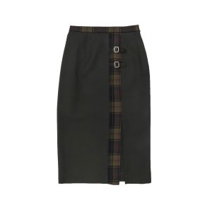 Straight Skirt in Kinloch Anderson Tartan and Muted Green