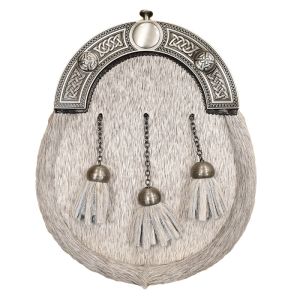 Pony Skin Dress Sporran - Celtic Knot Cantle in Antique Finish