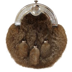 Smokey Rabbit Dress Sporran with Celtic Cantle in Chrome Finish - Reduced to Clear
