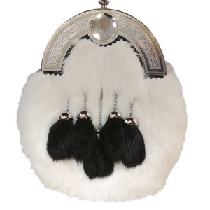 White Rabbit Dress Sporran with Celtic Cantle in Chrome Finish - Reduced to Clear