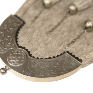 Pony Skin Dress Sporran with Celtic Rose in Antique Finish - Reduced to Clear