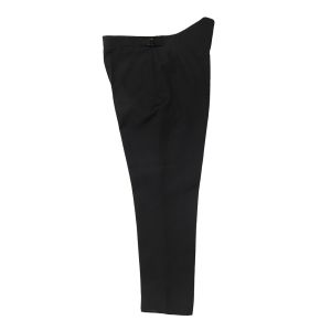 Fishtail Waistband Trousers in Black Barathea Tartan