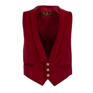 Evening Waistcoat in Red Velvet 