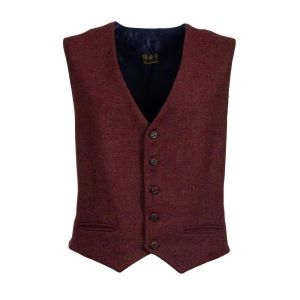 Day Waistcoat in Red Herringbone Tweed