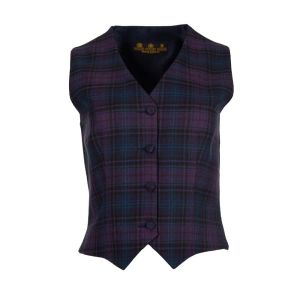 Cloth Back Ladies Waistcoat in Kinloch Anderson Thistle Tartan