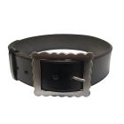 Day Belt in Bridle Leather with Solid Brass Nickel Plated Buckle in Black