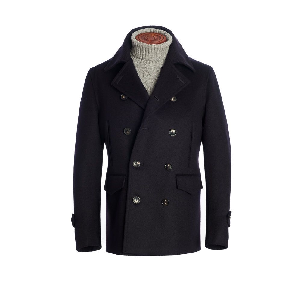 The Leith Pea Coat - Navy Blue - Kinloch Anderson