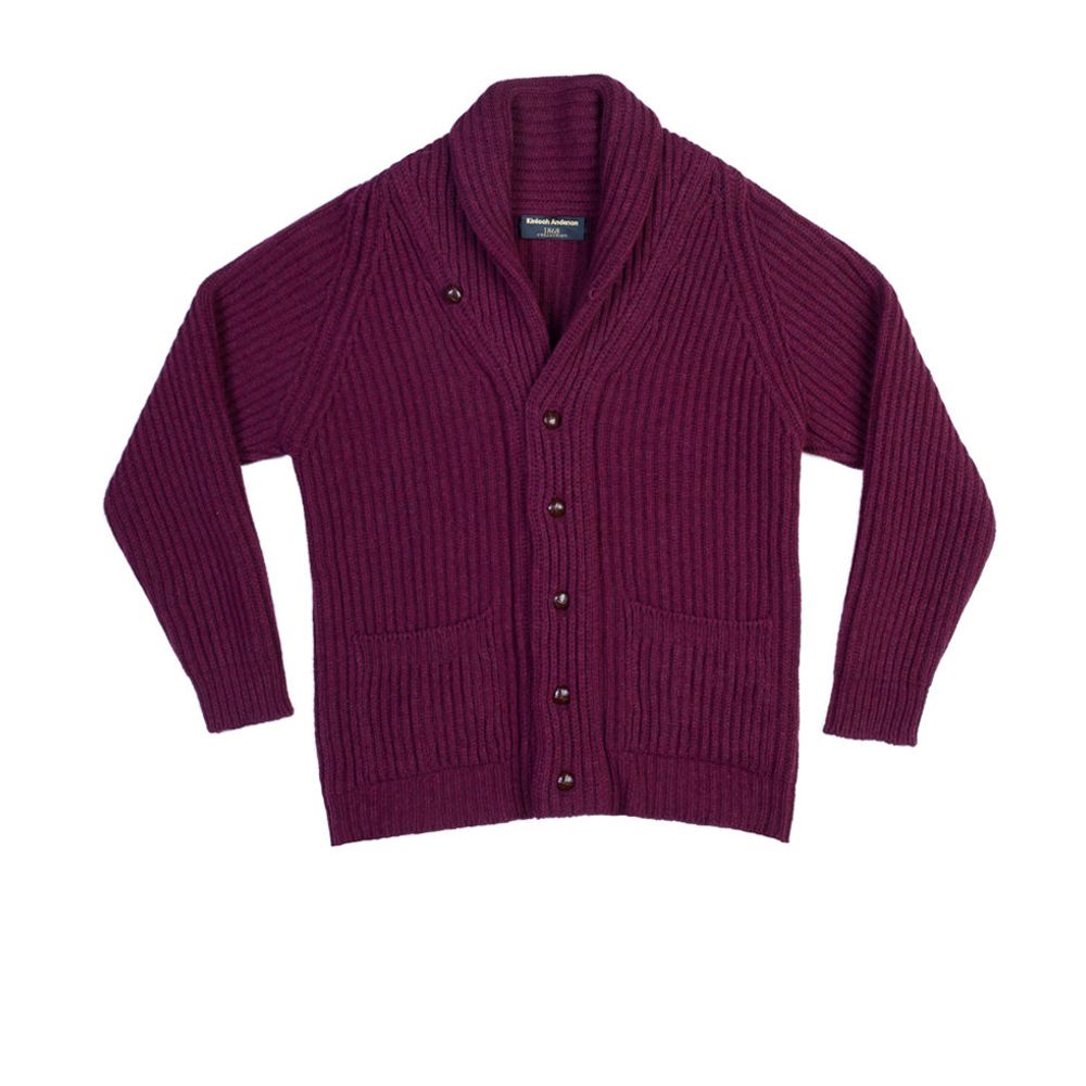 Rib Knit, Shawl Collar Cardigan Victoria Kinloch Anderson
