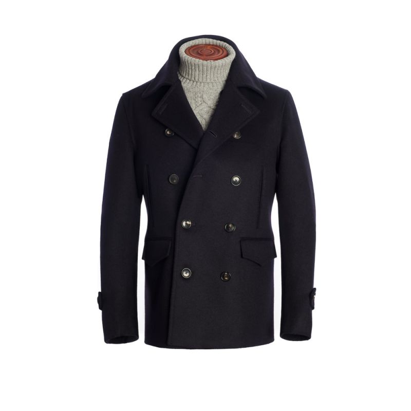 The Leith Pea Coat - Navy Blue