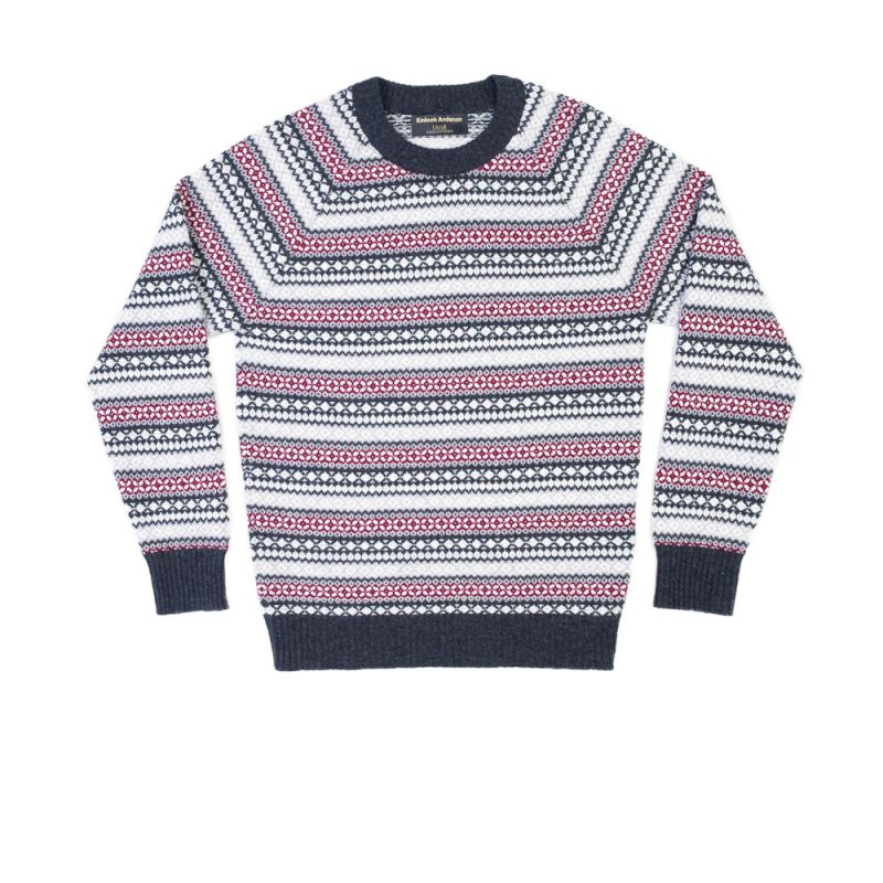 Fair Isle Crew Neck Jumper - Castle Grey