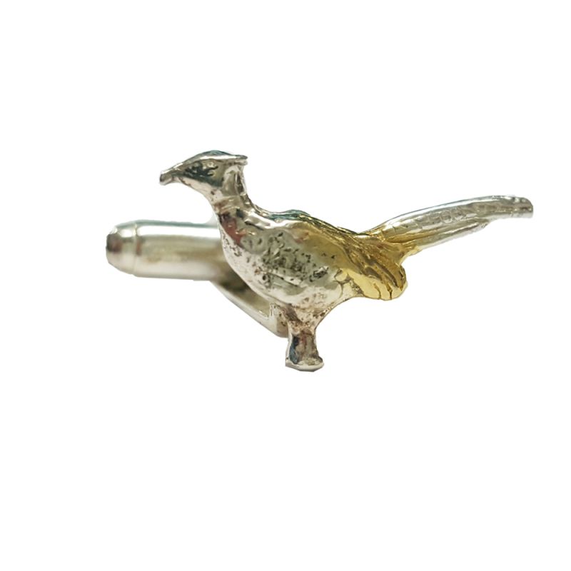 24 Carat Gold on Sterling Silver Cufflinks Pheasant