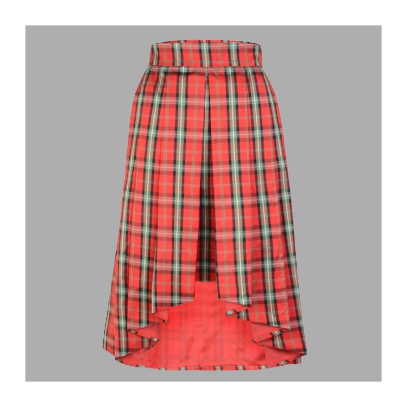 THE PLEATED LILLY SILK SKIRT IN RUTHVEN TARTAN