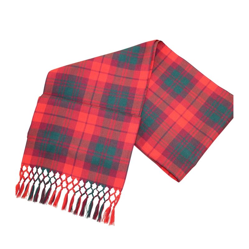 Three Knot Fringe Evening Sash in Macnab Modern Tartan in Fine Wool