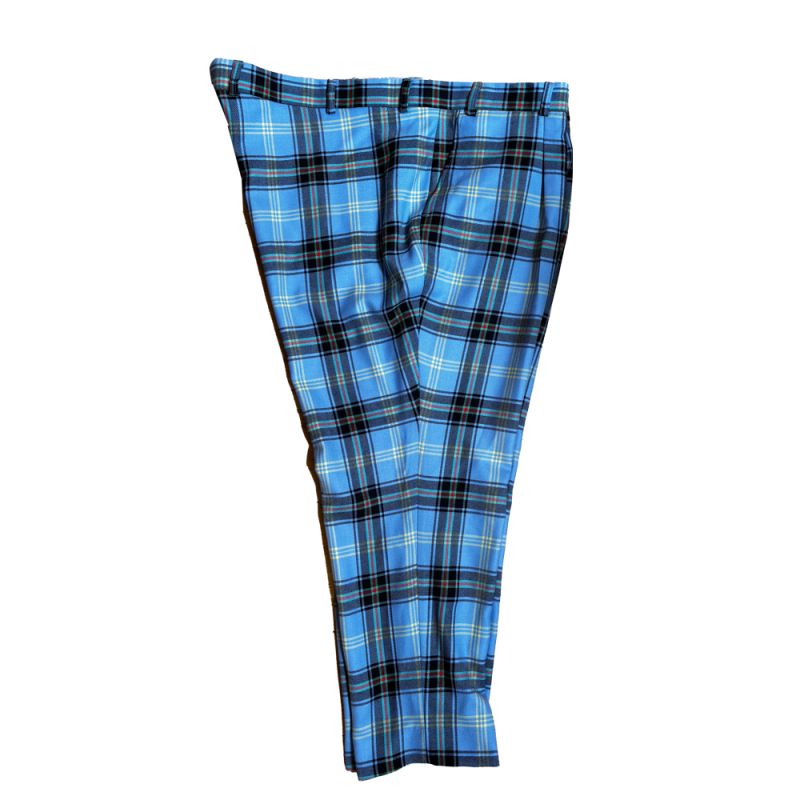 Straight Waistband Trousers in Bell of the Borders Tartan