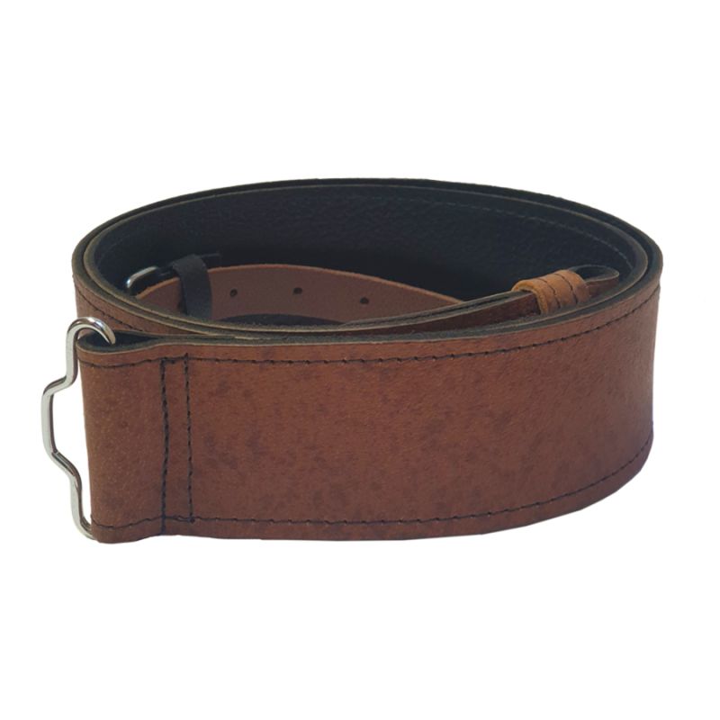 Belt in Tan  Leather with Adjustable Buckle and Strap