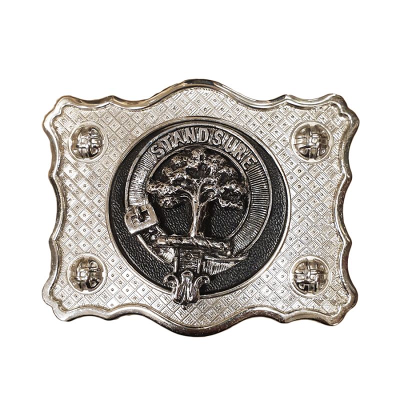 Clan Crest Belt Buckle in Pewter Finish