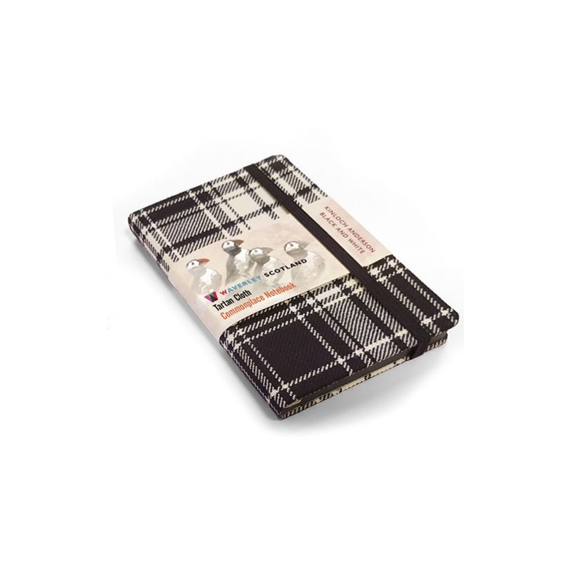 Kinloch Anderson Commonplace Notebook in Kinloch Anderson Black and White Tartan