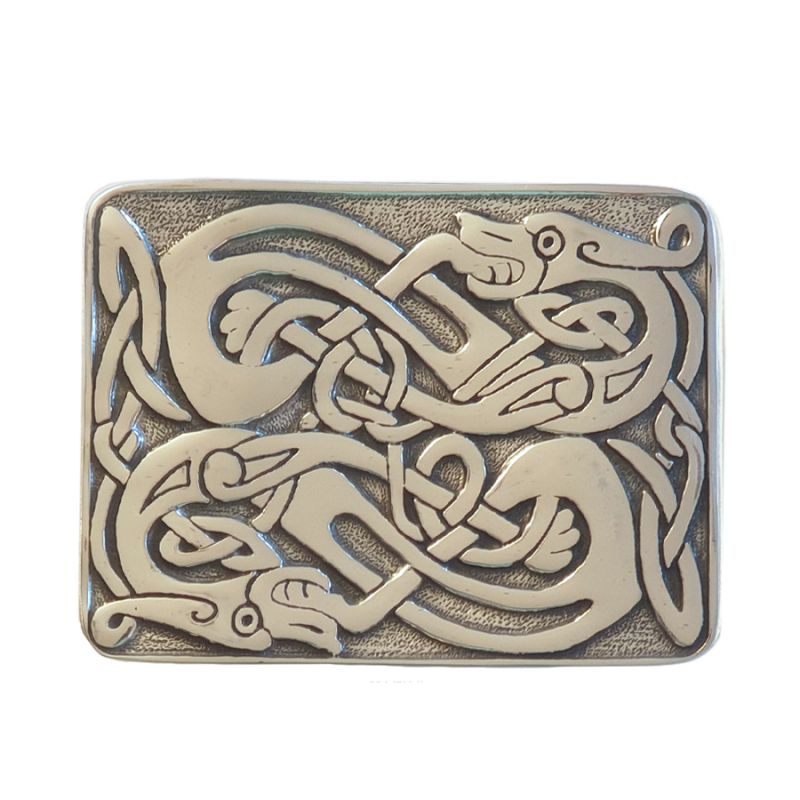 Zoomorphic Design Pewter Buckle in Polished Finish