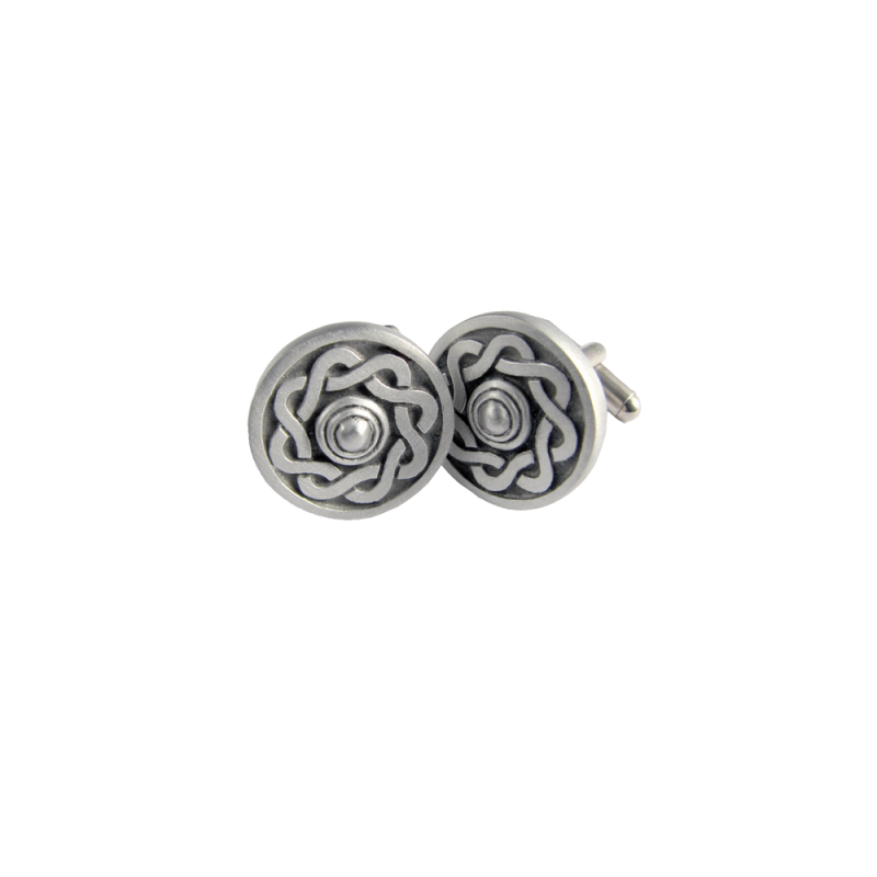 Targe Cufflinks in Matt Pewter