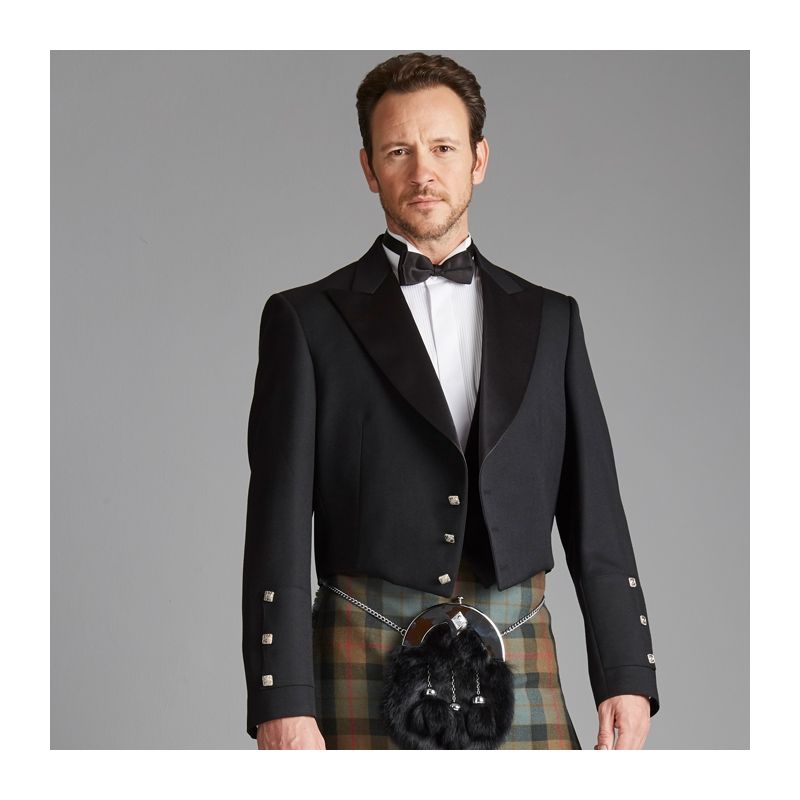 The Kinloch Anderson Coatee and Vest in Black Barathea
