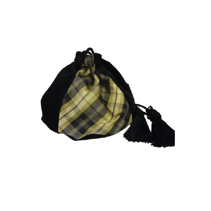 Silk and Velvet Evening Bag in Kinloch Anderson Tartan Check Silk