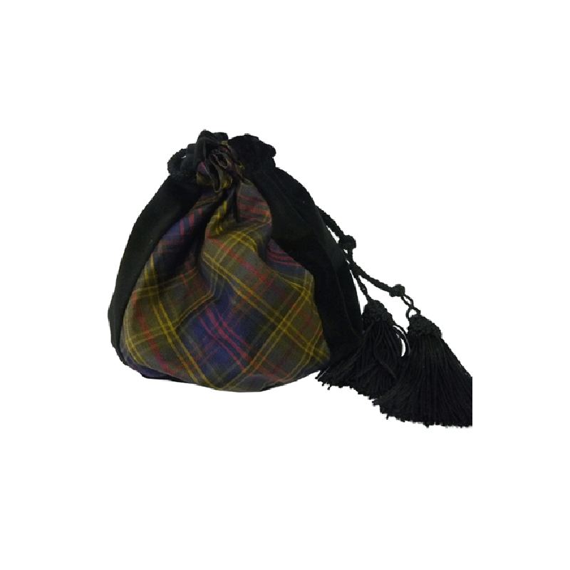 Silk and Velvet Evening Bag in Kinloch Anderson Tartan Silk