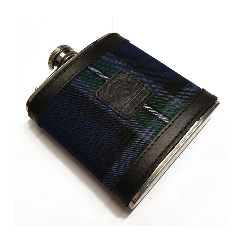 6oz HIP FLASK IN SCOTTISH RUGBY TARTAN