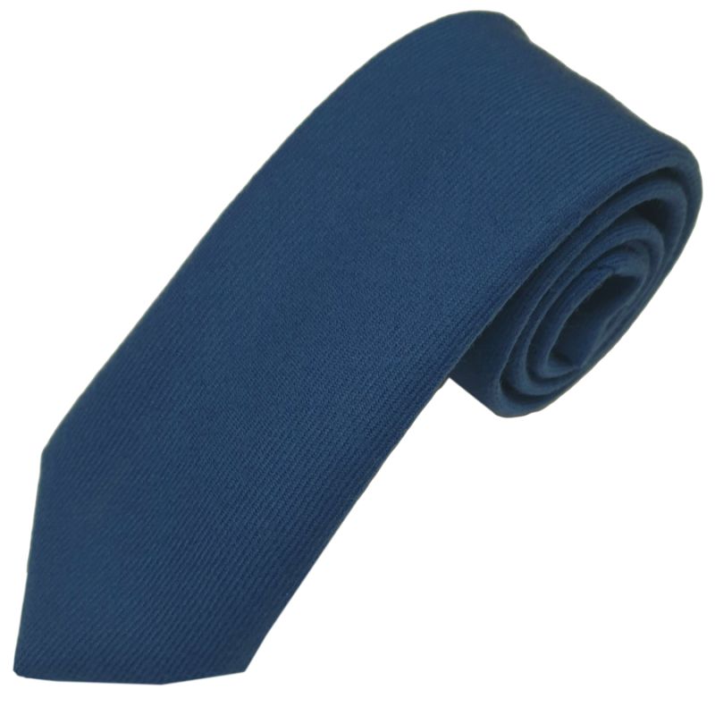 FOS Blue plain wool tie to tone with kilt