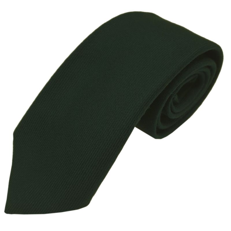 Green Modern plain wool tie to tone with kilt