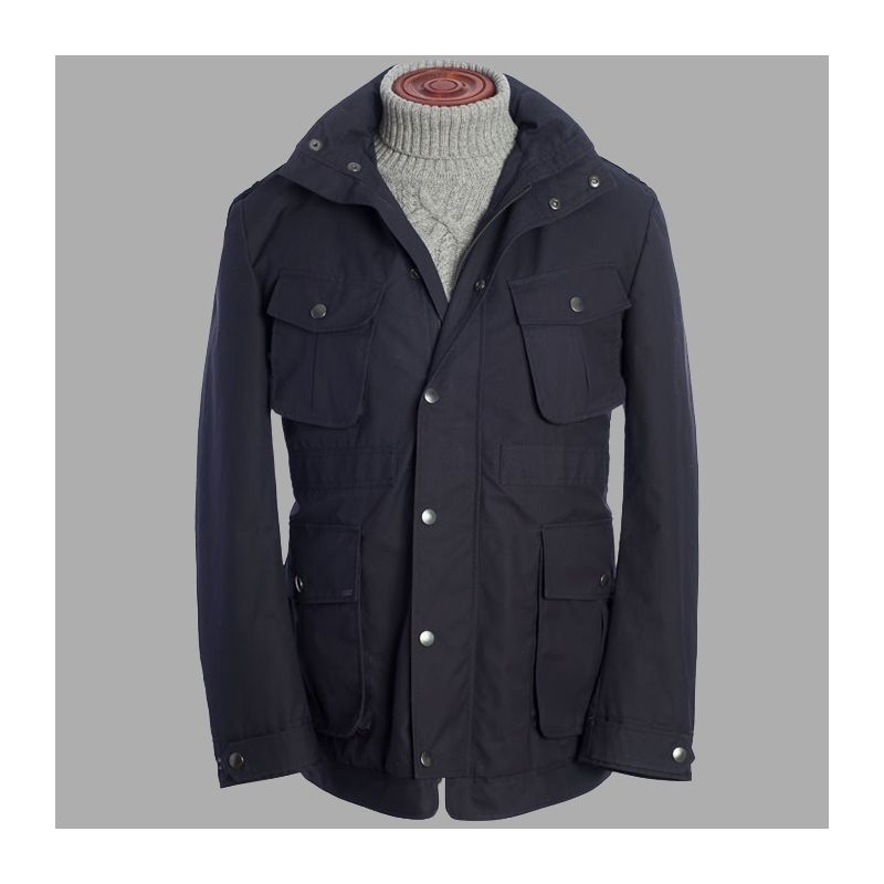 THE KINLOCH ANDERSON 1868 COLINTON WAX JACKET IN MIDNIGHT OCEAN