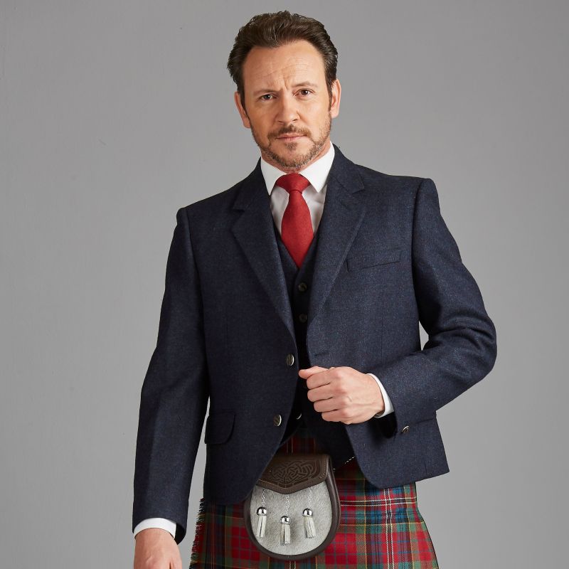 The Kinloch anderson Day Jacket in Midnight Ocean Navy Blue Tweed