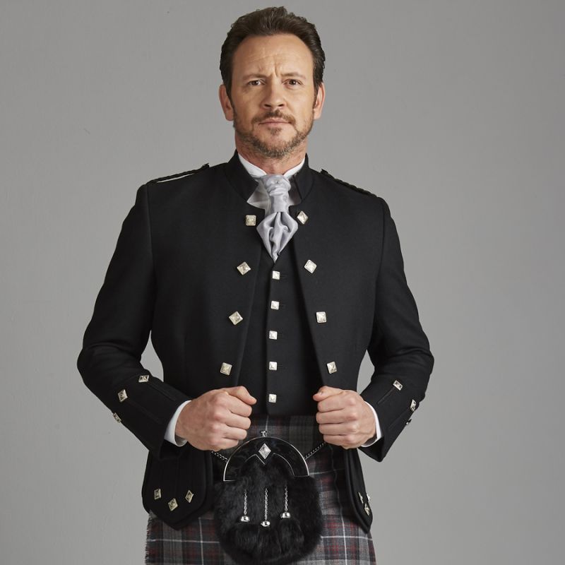Sheriffmuir Doublet and Vest in Black Barathea