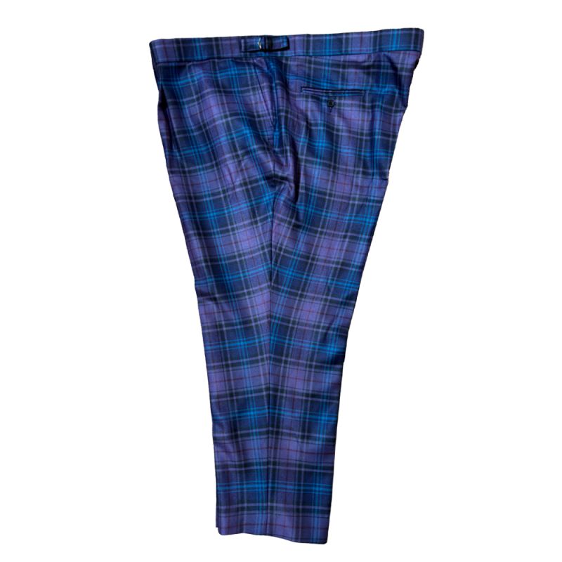 Straight Waistband Trousers in Kinloch Anderson Thistle Tartan