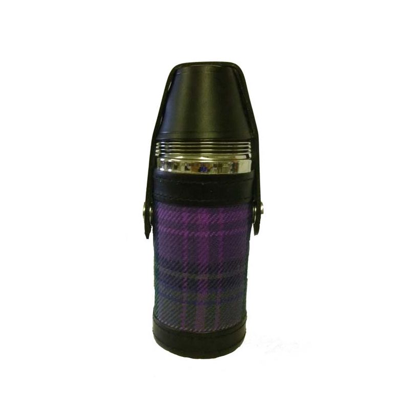 Hunting Flask with cups in Kinloch Anderson Heather Tartan 