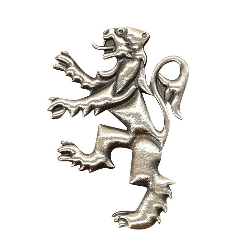 Matt Antique Finish Lion Rampant Kilt Pin
