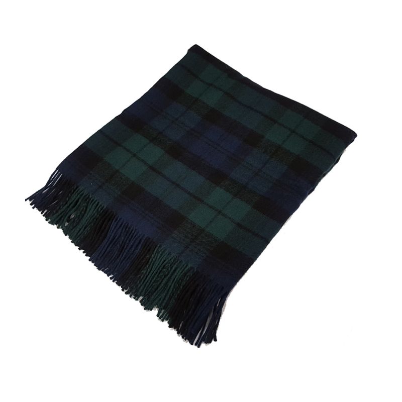Lambswool Rug in Black Watch Tartan