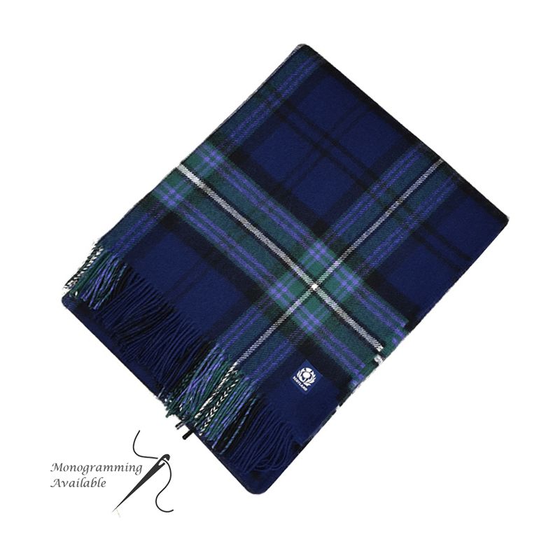 Lambswool Throw Rug in Scottish Rugby Tartan