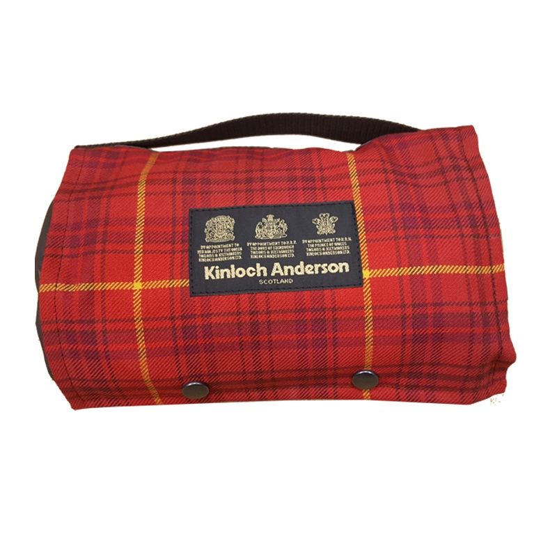 The Kinloch Anderson Picnic Rug - Kinloch Anderson Rowanberry Tartan with Wax Waterproof Back