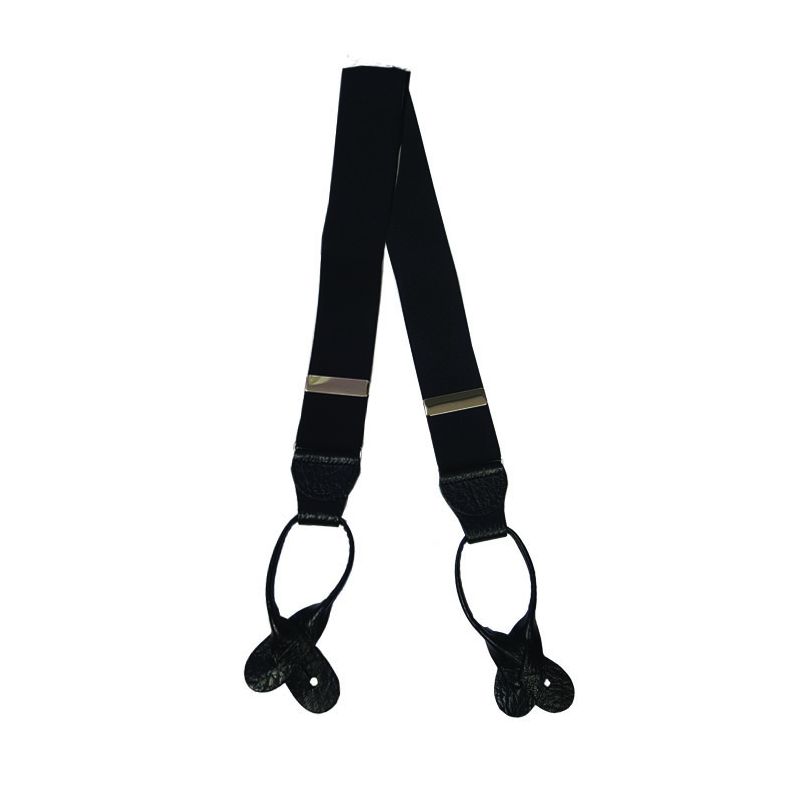 Rolled Leather End Braces - black