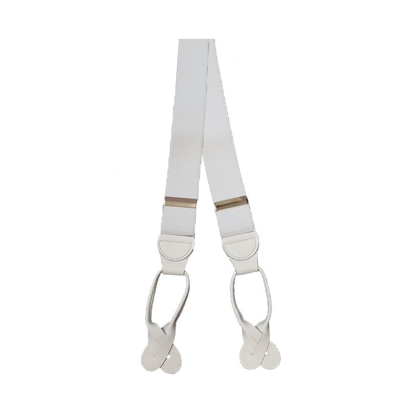 White Rolled Leather End Braces
