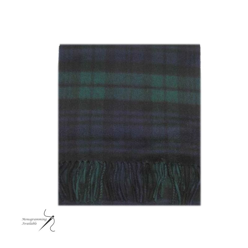 Cashmere Scarf in Black Watch Tartan
