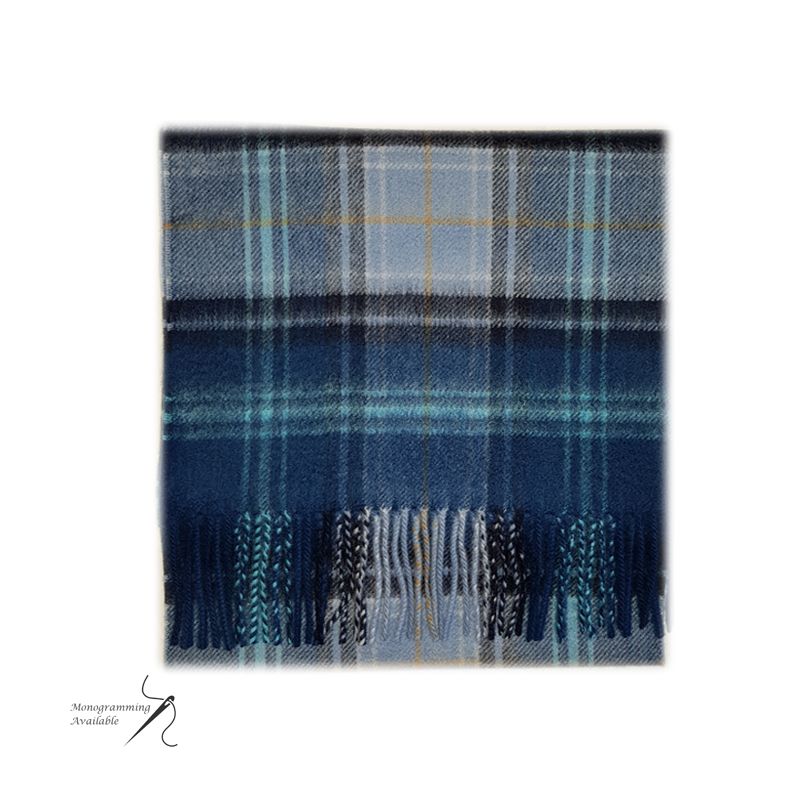 Cashmere Scarf in Kinloch Anderson Blue Loch Tartan