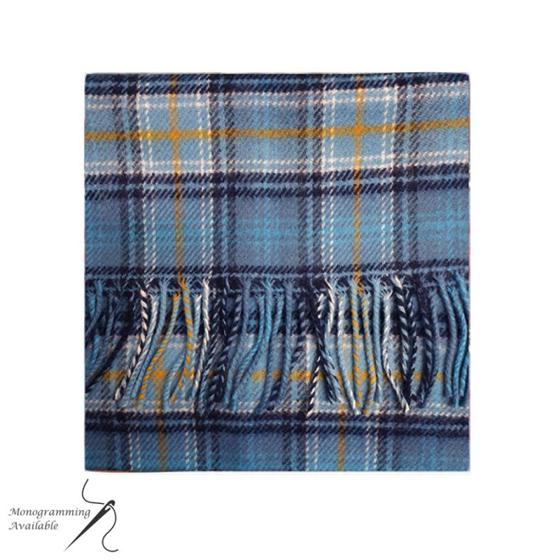 Lambswool Tartan Scarf in Kinloch Anderson Blue Loch Tartan