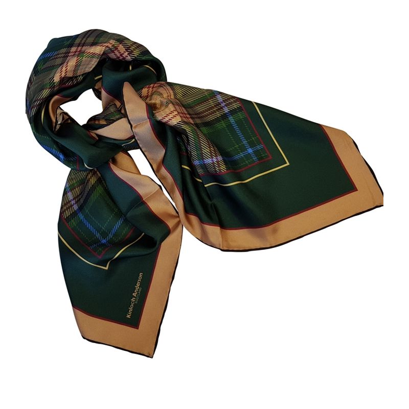 Kinloch Anderson 150th Anniversary Sundial Tartan Silk Square Scarf