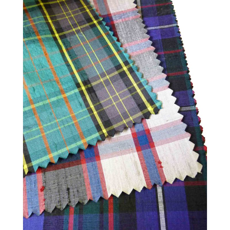 Silk Tartan Fabric Swatch