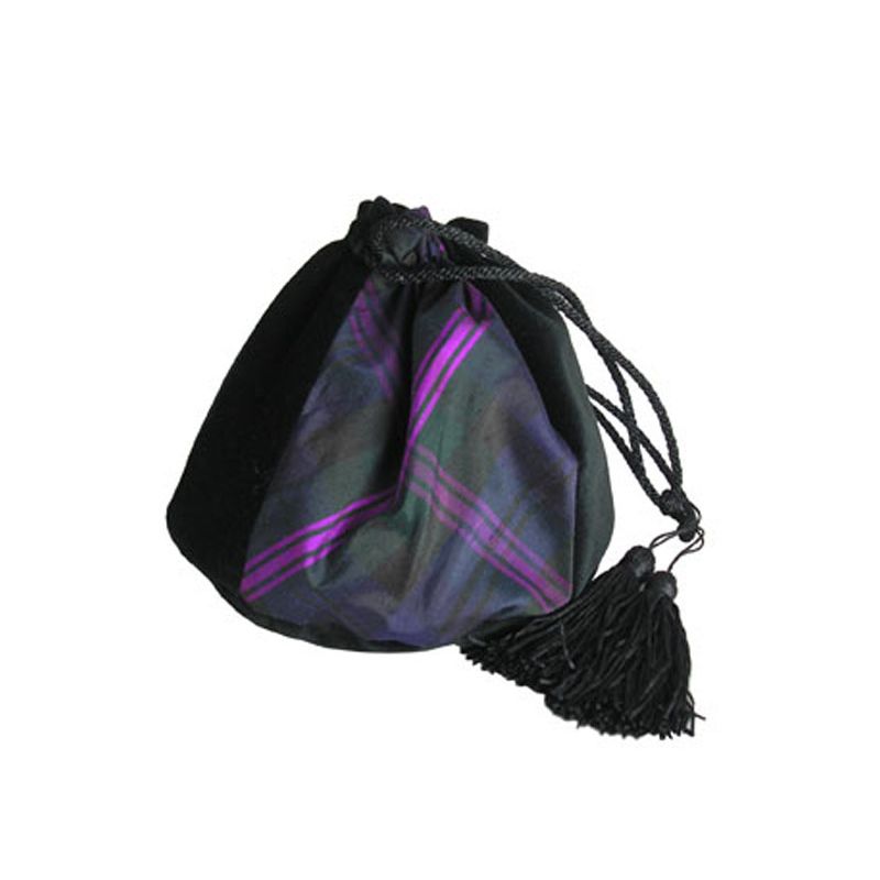 Silk and Velvet Evening Bag in Baird Tartan Silk